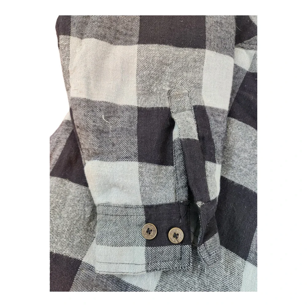 Craftsman hooded flannel jacket quilted lining men's sz XL black gray